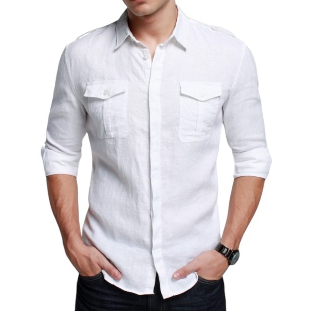 Full Circle S linen cargo shirt